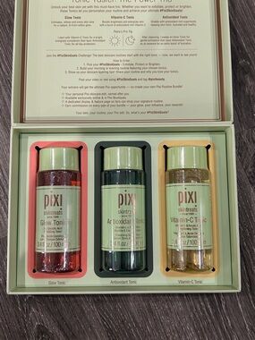 Pixi Skintreats Trio Glow Antioxidant Vitamin-C Tonic Set - Green, Pink, Yellow